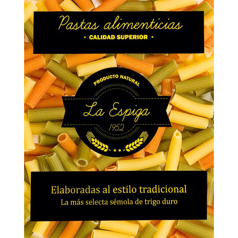 MACARRONES RAYADOS TRICOLOR 1/5 kg